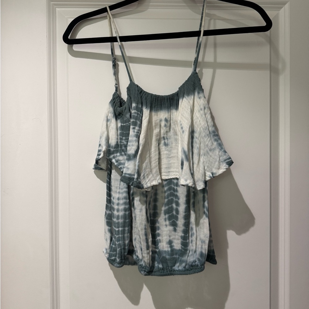Sundays Blue and White Tie-Dye Camisole
